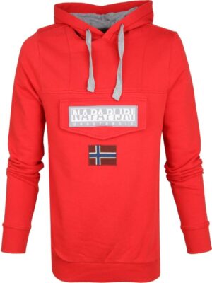 Napapijri Felpa Burgee Sum 2  Felpa Con Cappuccio Rossa Uomo