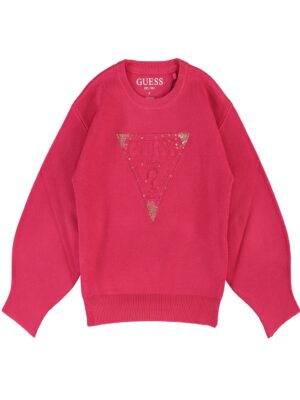 Guess  Maglioncino Girocollo Rosa Bambina