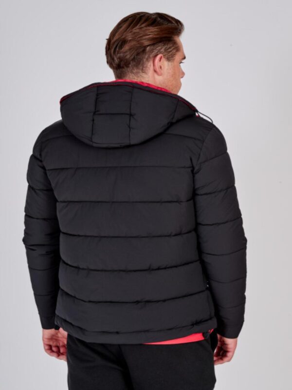 Datch Bomber Con Cappuccio Duple Face Nero Rosso Uomo