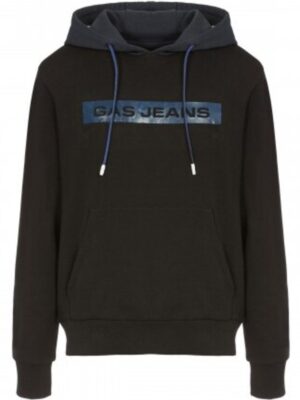 Gas Felpa Con Cappuccio Nera Blu Uomo