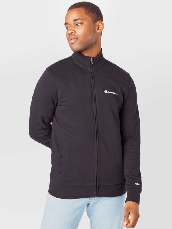 Champion Signature Crew Felpa Chiusura Zip Nera Uomo