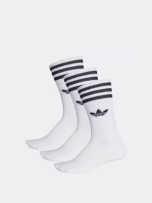 Adidas Solid Crew Socks 3 Paia Di Calze Bianche Unisex