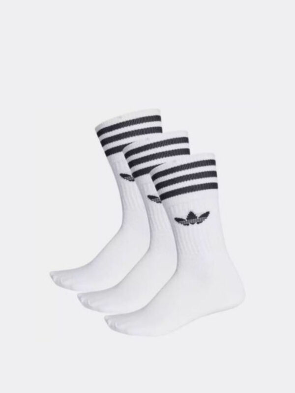 Adidas Solid Crew Socks 3 Paia Di Calze Bianche Unisex