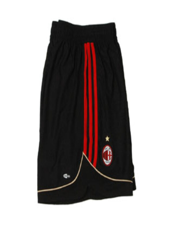 ADIDAS AC MILAN FAN PANTALONCINI NERI CON STEMMA E STRISCE ROSSE UOMO