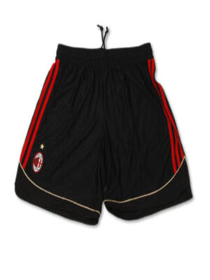 ADIDAS AC MILAN FAN PANTALONCINI NERI CON STEMMA E STRISCE ROSSE UOMO