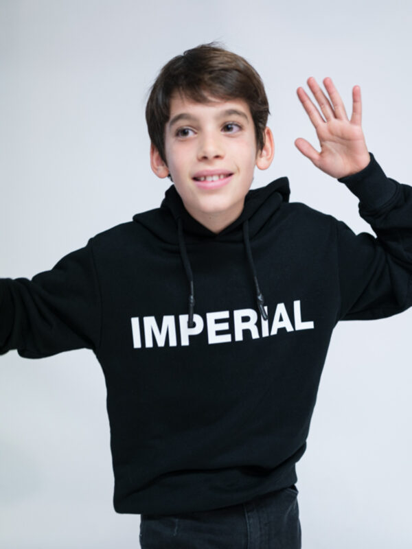 Imperial Felpa Con Cappuccio Nera Bambino