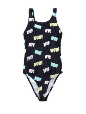 Champion Swimming Suit Costume Intero Nero Bambina