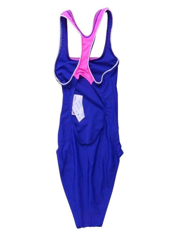 Champion Costume Intero Blu Con Dettagli Fucsia Bambina