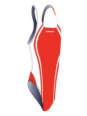Arena Costume Intero Rosso Bianco Bambina