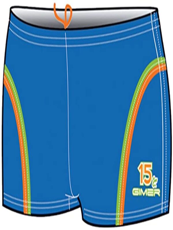GIMER COSTUME BOXER BLU CON DETTAGLI VERDI E ARANCIO BAMBINO