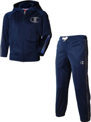 Champion Hooded Full Zip  Completo Tuta Blu Bambino