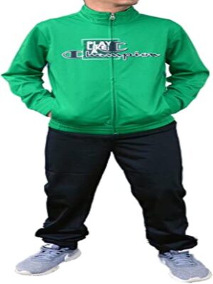 Champion Performance Completo Tuta Nero Verde Bambino
