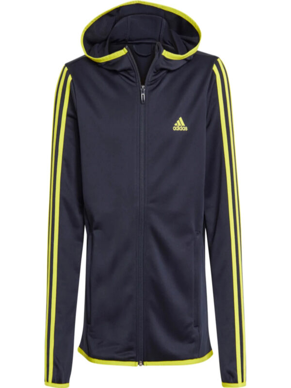 Adidas Designed 2 Move 3-Stripes hoodie Felpa Con Cappuccio Blu Bambino