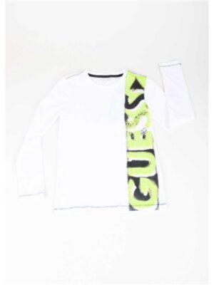 Guess Ls Maglietta Maniche Lunghe Bianche Bambino