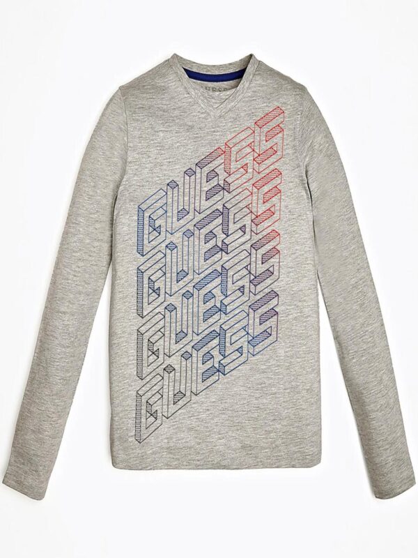 Guess Ls Maglietta Maniche Lunghe Grigia Bambino