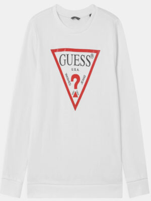 Guess Kid Basic Maglietta Maniche Lunghe Bianche Bambino