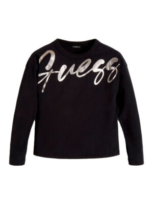Guess Long Sleeve T-shirt Manica lunga Nera bambina