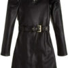 Guess Vestito In Pelle Total Black Bambine Ragazze