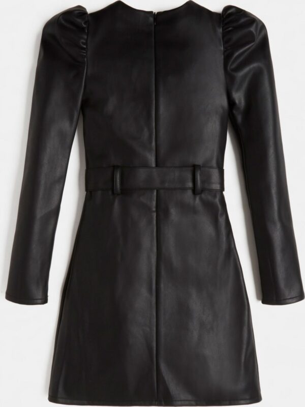 Guess Vestito In Pelle Total Black Bambine Ragazze