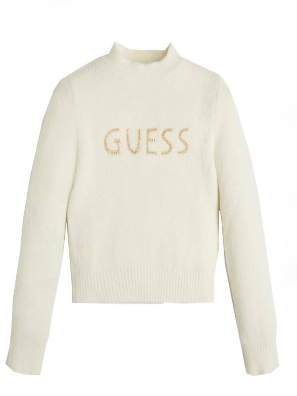 Guess Girls Maglione Girocollo Total White Bambina