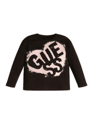 Guess T-shirt Manica lunga Regular fit Nera Bambina