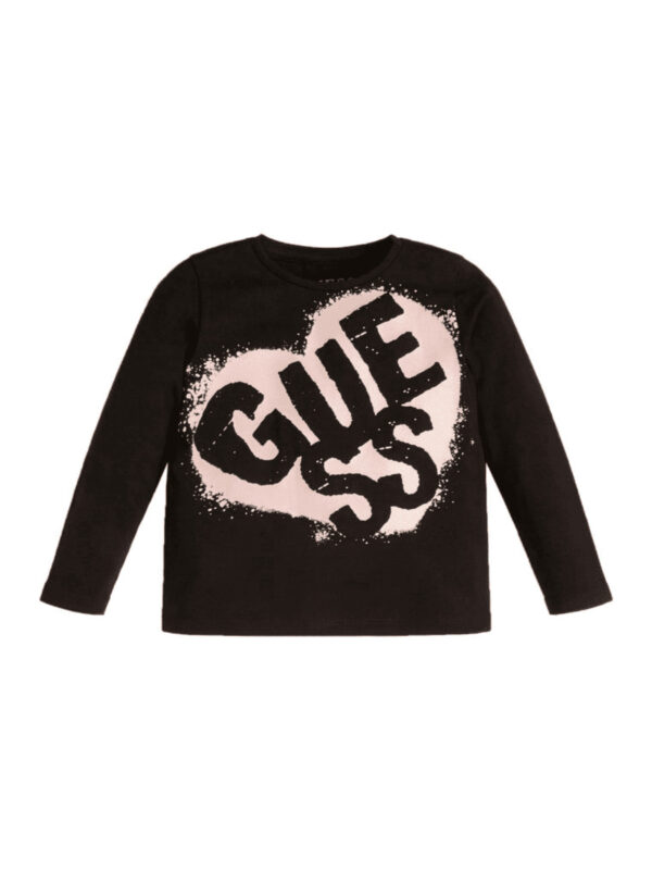 Guess T-shirt Manica lunga Regular fit Nera Bambina