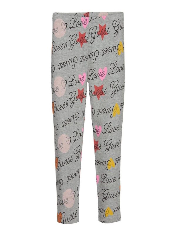 Guess all over Legging Grigio Con Fantasia Multicolor Bambina
