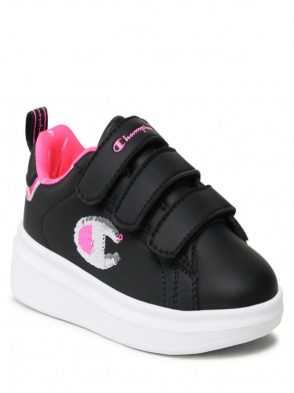 Champion Angel Scarpe In Pelle Nere Rosa Bambina