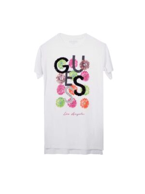 Guess  Kids T-shirt Bianca Con stampa frotale Bambina