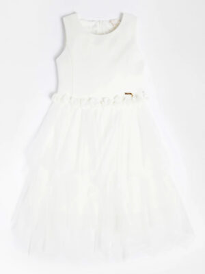 Guess Vestito in Tulle Total White Bambina