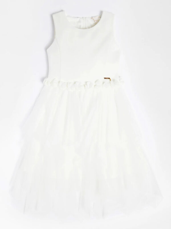 Guess Vestito in Tulle Total White Bambina