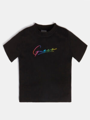 Guess  Kids T-shirt Nera Con stampa frotale Bambina