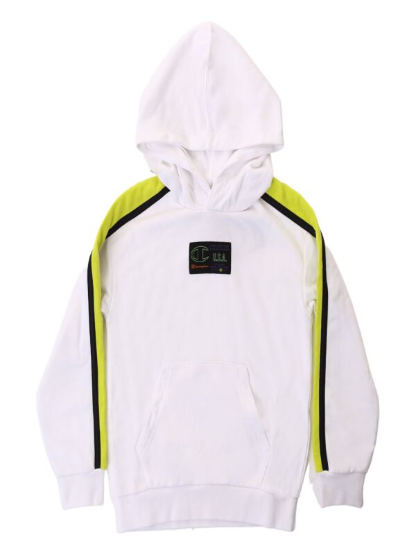 Champion Hooded Felpa Con Cappuccio Bianca Bambini Ragazzi
