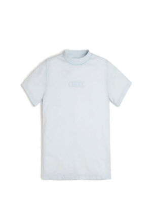 Guess Kid T-shirt Con Ricamo Frontale Azzurra Bambino