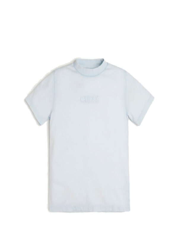 Guess Kid T-shirt Con Ricamo Frontale Azzurra Bambino