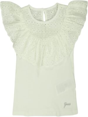 Guess Kid T-shirt  In Pizzo Bianca Bambina