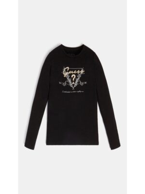 Guess Ls Maglietta Maniche Lunghe Nera Bambina