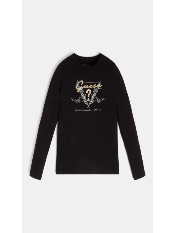 Guess Ls Maglietta Maniche Lunghe Nera Bambina