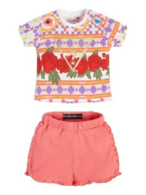 Guess Set T-shirt e Shorts Multicolore Bambina