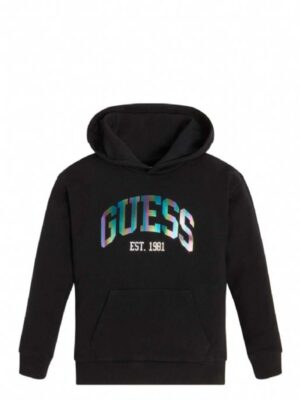 Guess Felpa Con Cappuccio Nera bambina