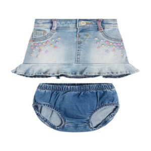 Guess Kit 2 Pezzi Blu Denim Bambina