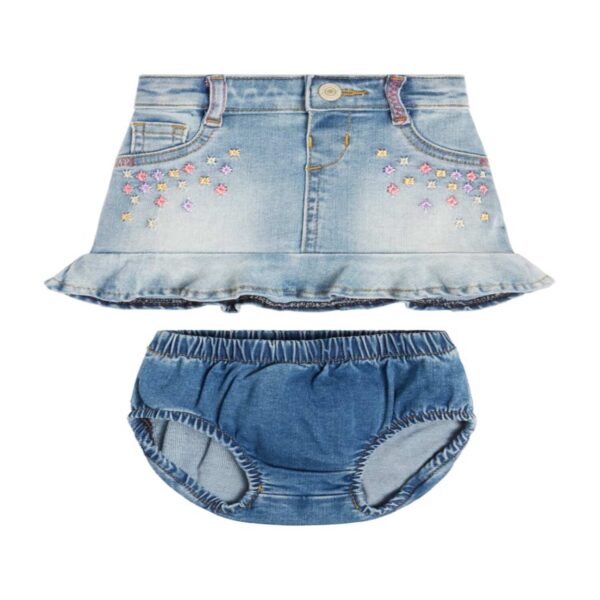 Guess Kit 2 Pezzi Blu Denim Bambina