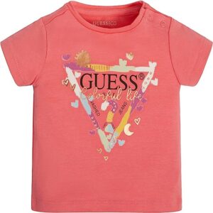 Guess Ss  T-shirt Rosa Pesca Bambina