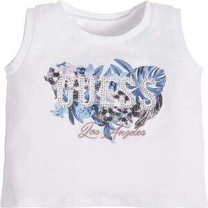 Guess T-shirt con logo in strass Nera Bambina
