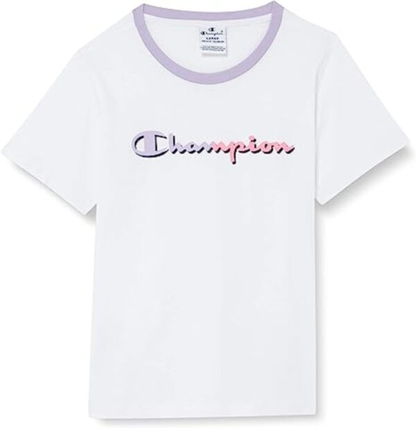 Champion Girl Legacy C-Color Logo T-shirt  Bianca Bambina