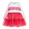 Guess Baby Vestito Bianco Rosso Bambina