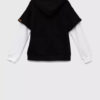 Guess Felpa Con Cappuccio Nera Bianca Bambini