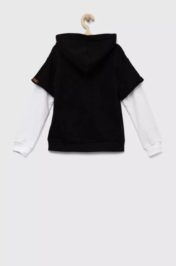 Guess Felpa Con Cappuccio Nera Bianca Bambini