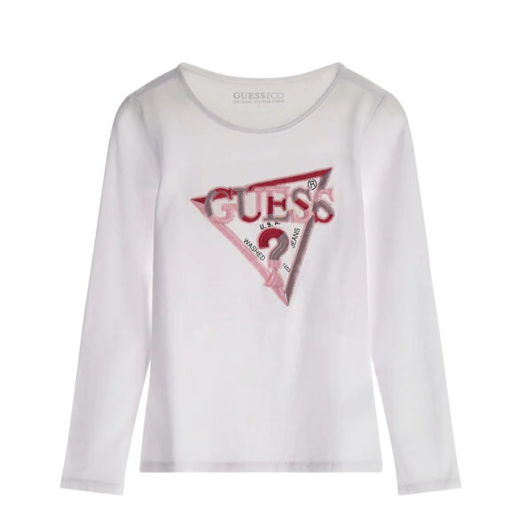 Guess ls T-shirt manica lunga Bianca Bambina