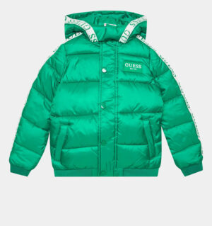 Guess Piumino Con Cappuccio Verde  Bambino
